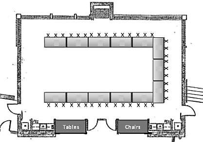 Event Map Rectangle Tables in U-Shape Seating 39 Guests